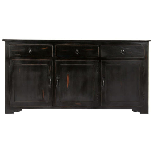 Rustika Rowe -  Sideboard Black 160x40x80 cm Solid Mango Wood